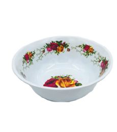 120 Pieces 7 Inch Melamine Yellow Red Roses - Plastic Bowls and Plates