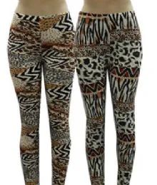 48 Pieces Women High Waist Leggings Leopard Print - Womens Leggings