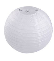 96 Pieces 8 Inch Paper Lantern White - Party Center Pieces