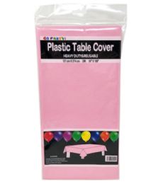 96 Pieces Table Cover Light Pink 54x108 - Table Cloth
