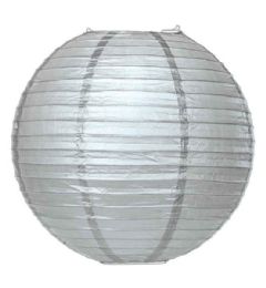 96 Units of 8 Inch Paper Lantern In Silver - Party Center Pieces