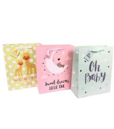 192 Pieces Baby Medium 10x8x4in Premium Gift Bag - Gift Bags Baby