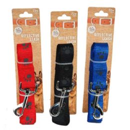 96 Wholesale Leash Paws Large 72 Inch Assorted Color