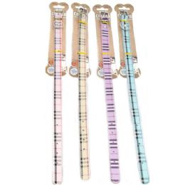 96 Wholesale Dog Collar Plaid 16 Inch Assorted Color