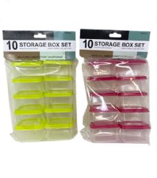 96 Units of Plastic Storage Box 10 Piece Square Set - Food Storage Containers