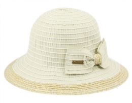 12 Pieces Vintage Style Packable Sun Bucket Hats With Ribbon Bow Tie In Assorted Colors - Bucket Hats