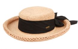12 Pieces Raffia Straw Rolled Edge Floppy Hats With Ribbon Band In Assorted Colors - Sun Hats