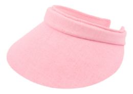 24 Wholesale Cotton Solid Color Clip Visor In Light Pink