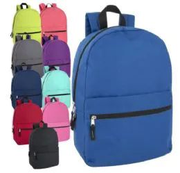 24 Wholesale 17 Inch Solid Backpack