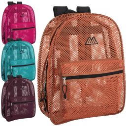 24 Wholesale Premium Quality Mesh 17 Inch Backpack - Girls