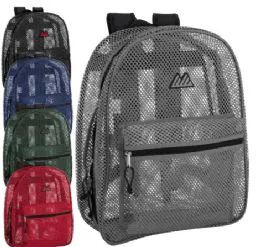24 Wholesale Premium Quality Mesh 17 Inch Backpack