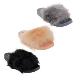 30 Wholesale Women' Fur Slides