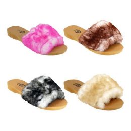40 of Women's Ombre Fur Slide Assorted
