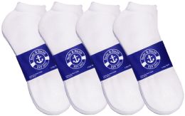 48 Wholesale Yacht & Smith Mens Cotton White No Show Ankle Socks, Sock Size 10-13