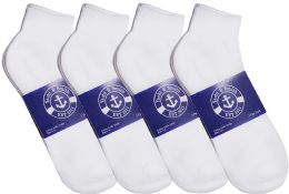 36 Wholesale Yacht & Smith Womens Cotton White Sport Ankle Socks, Sock Size 9-11