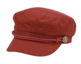 12 Wholesale Cotton Greek Fisherman Hats In Burgundy