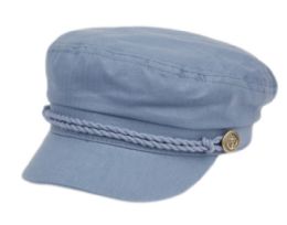 12 Wholesale Cotton Greek Fisherman Hats In Denim Blue