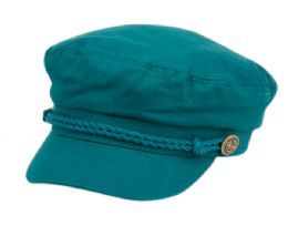 12 Wholesale Cotton Greek Fisherman Hats In Teal