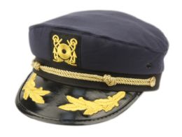 12 Wholesale Fashion Captain Hats In Navy
