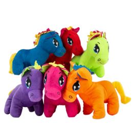 24 Wholesale 9" Plush Colorful Pony