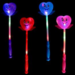 48 Wholesale LighT-Up Smiley Heart Wand
