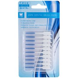 72 Pieces Dental Brush Pik 20ct W/travel Case Hba Blister Card - Toothbrushes and Toothpaste
