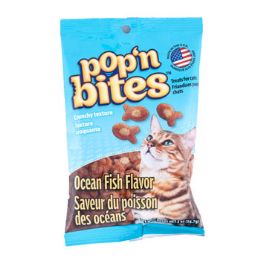 24 Bulk Cat Treats Popn Bites 2 Ozocean Fish Flvr 12pc Clip#1116-1 Ocean Fish Flavor