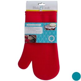 18 Wholesale Oven Mitt Silicone W/soft Lining12 In 3asst Colors Up To 428 Fb&c Hdr/sleeve