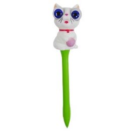 24 Wholesale Googly Eye Cat Pens Pens With Display