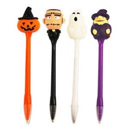 24 Wholesale Light Up Scary Pens Pens With Display