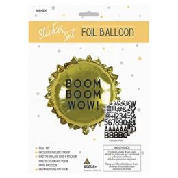 48 Wholesale Sticker Set Foil Balloon - Sun
