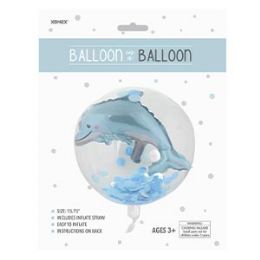48 Pieces Balloon In A Balloon - Dolphin - Balloons & Balloon Holder