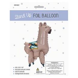48 Pieces StanD-Up Foil Balloon - Llama - Balloons & Balloon Holder