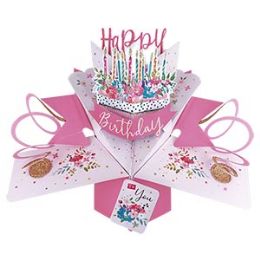 12 Pieces Happy Birthday PoP-Up Card - Cake - Balloons & Balloon Holder