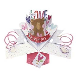12 Wholesale Happy Birthday PoP-Up Card - Bear