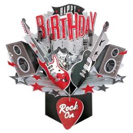12 Wholesale Happy Birthday PoP-Up CarD- Rock