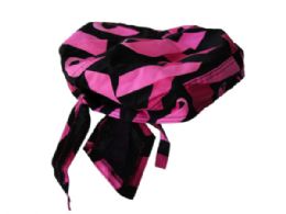 216 Wholesale Pugs Womens Headwrap With Cancer Ribbon
