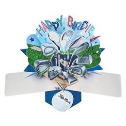12 Wholesale Happy Birthday Pop Up Card -Golf