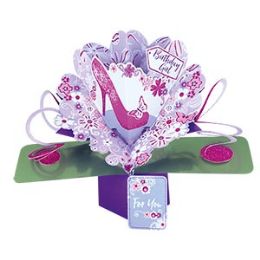 12 Wholesale Happy Birthday Pop Up Card -Shoe