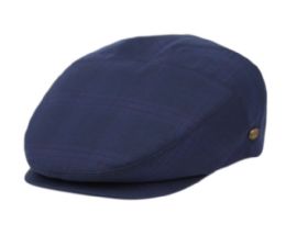 12 Wholesale Slim Fit Six Panel Check Ivy Caps In Blue