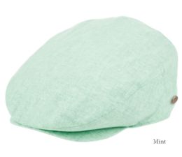 12 Wholesale Linen Ivy Caps In Mint