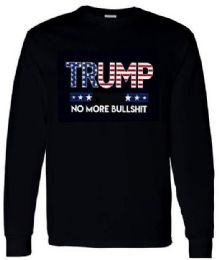 6 Bulk Trump No More Bull Shit American Flag Long Sleeve Plus Shirts