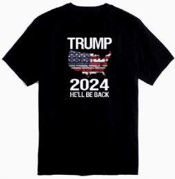 12 Bulk Trump 2024 He'll Be Back Black Color Tshirt Plus
