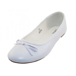 18 Wholesale Women's Comfort Soft Pu Upper Ballet Flat Shoes In White