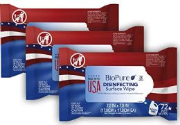 48 Wholesale Biopure Made In The Usa Sanitizing Disinfectant Cleaning Wipes Epa Approved 72 ct