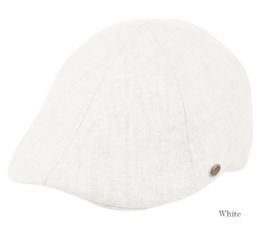 12 Wholesale Linen Duckbill Ivy Caps In White