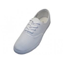 24 of Women's Casual Canvas Lace Up Shoes In White Sizes 6-11