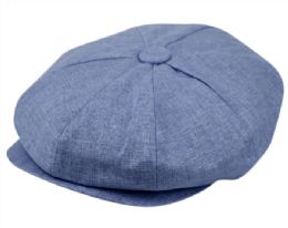 12 Wholesale Newsboy Caps In Indigo Blue