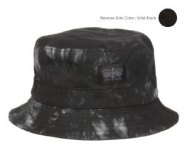 12 Pieces Tie Dye Cotton Reversible Bucket Hats In Mix Black - Bucket Hats