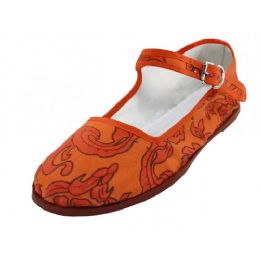 36 of Women's Cotton Upper Classic Mary Jane Shoes In Orange Color